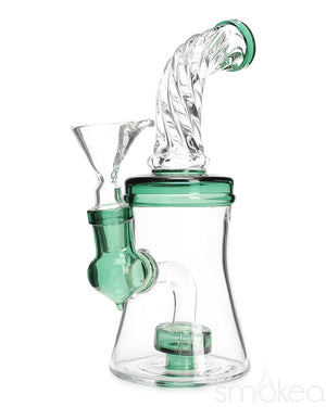 SMOKEA 8" Cut Glass Mini Bong w/ Bent Neck - SMOKEA