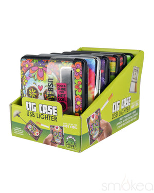 Smokezilla Cigarette Case w/ Built in Lighter (6pc Display)