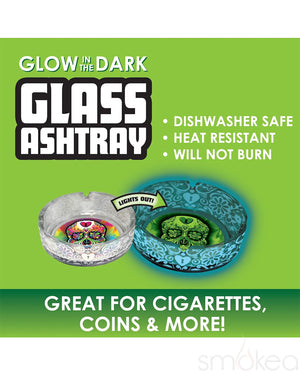 Smokezilla Glow in the Dark Glass Ashtray (5pc Display)