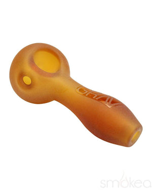 GRAV 4" Sandblasted Spoon Hand Pipe Amber