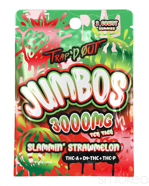 Trap'd Out 3000mg Jumbos THC Gummies - Slammin' Strawmelon