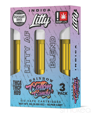 Litty AF Blend Vape Cartridges - Cotton Candy (3-Pack)