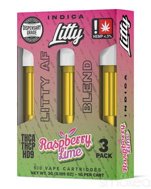 Litty AF Blend Vape Cartridges - Raspberry Lime (3-Pack)