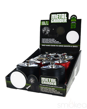 Smokezilla 4pc Metal Crank Grinder (6pc Display)