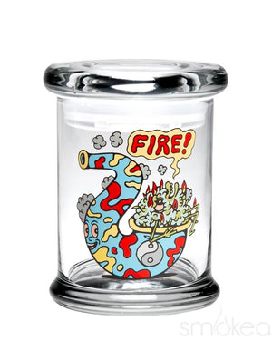 420 Science Glass Pop Top Storage Jar Medium / Fire Bud