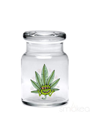 420 Science Glass Pop Top Storage Jar Small / Happy Leaf