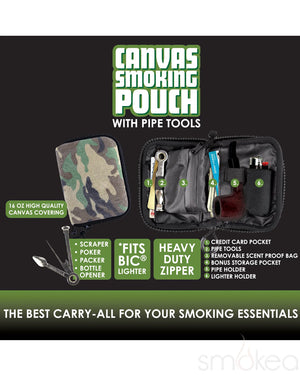 Smokezilla Canvas Smoking Pouch w/ Tools (6pc Display)