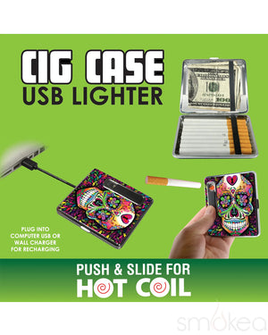 Smokezilla Cigarette Case w/ Built in Lighter (6pc Display)