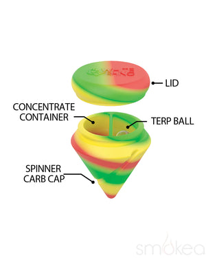 White Rhino Silicone Diamond Spinner Jar Carb Cap w/ Terp Ball