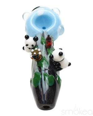 Empire Glassworks Small Climbing Pandas Spoon Pipe - SMOKEA