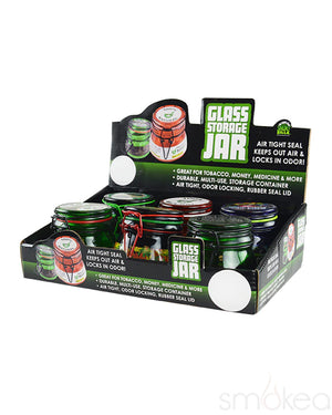 Smokezilla Glass Storage Jar w/ Metal Clasp (6pc Display)