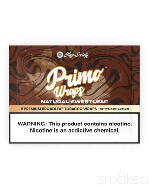 High Society Primo Broad Leaf Tobacco Wraps (6-Pack) Natural Sweetleaf