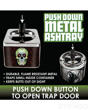 Smokezilla Metal Push Down Ashtray (6pc Display)