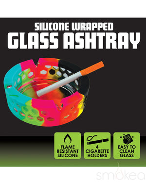 Smokezilla Silicone Wrapped Glass Ashtray (6pc Display)