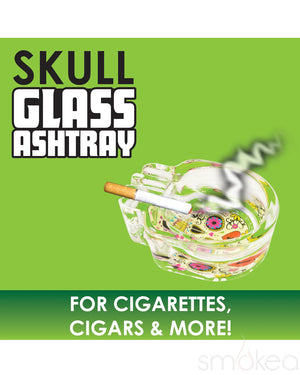 Smokezilla Glass Skull Ashtray (4pc Display)