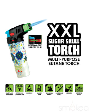 Smokezilla Sugar Skull XXL Butane Torch Lighter (6pc Display)