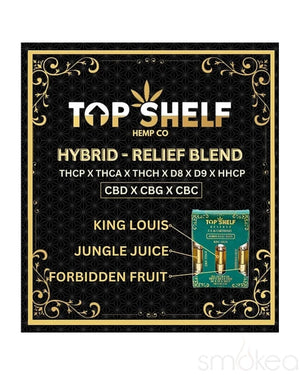 Top Shelf Hemp Hybrid "Relief" Blend Vape Cartridges (3-Pack)