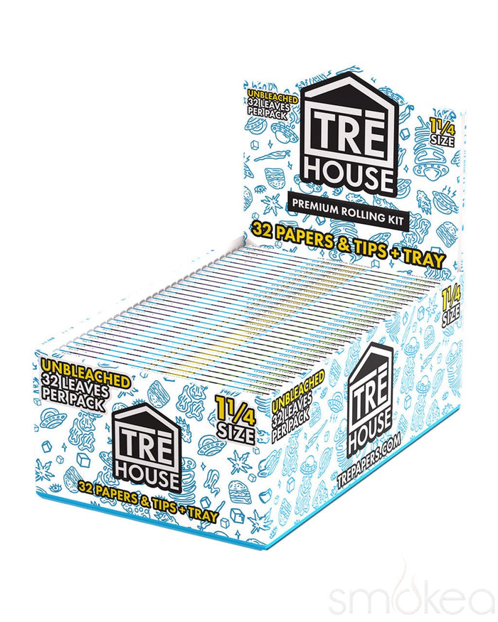 TRĒ House 1 1/4 Premium Unbleached Rolling Papers Kit