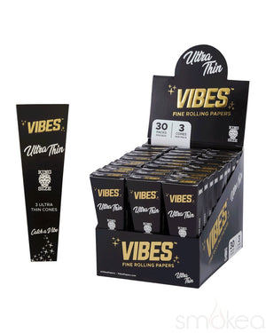 Vibes King Size Ultra Thin Pre Rolled Cones (3-Pack) - SMOKEA