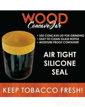 Smokezilla Wood Concave Glass Storage Jar (6pc Display)