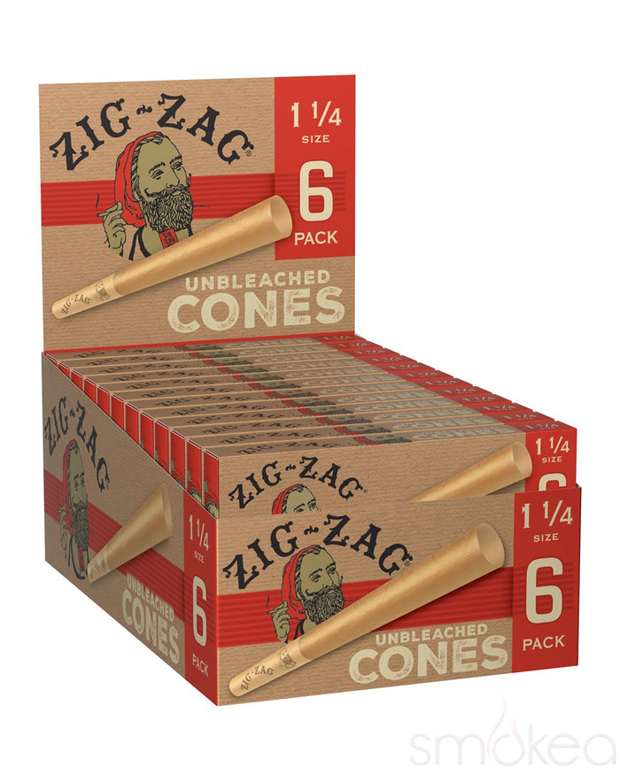 Zig Zag Unbleached 1 1/4 Pre-Rolled Cones (6-Pack)
