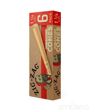 Zig Zag Unbleached 1 1/4 Pre-Rolled Cones (6-Pack)