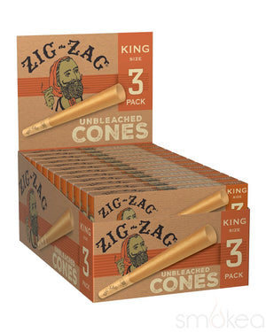 Zig Zag King Size Unbleached Paper Cones (3-Pack)